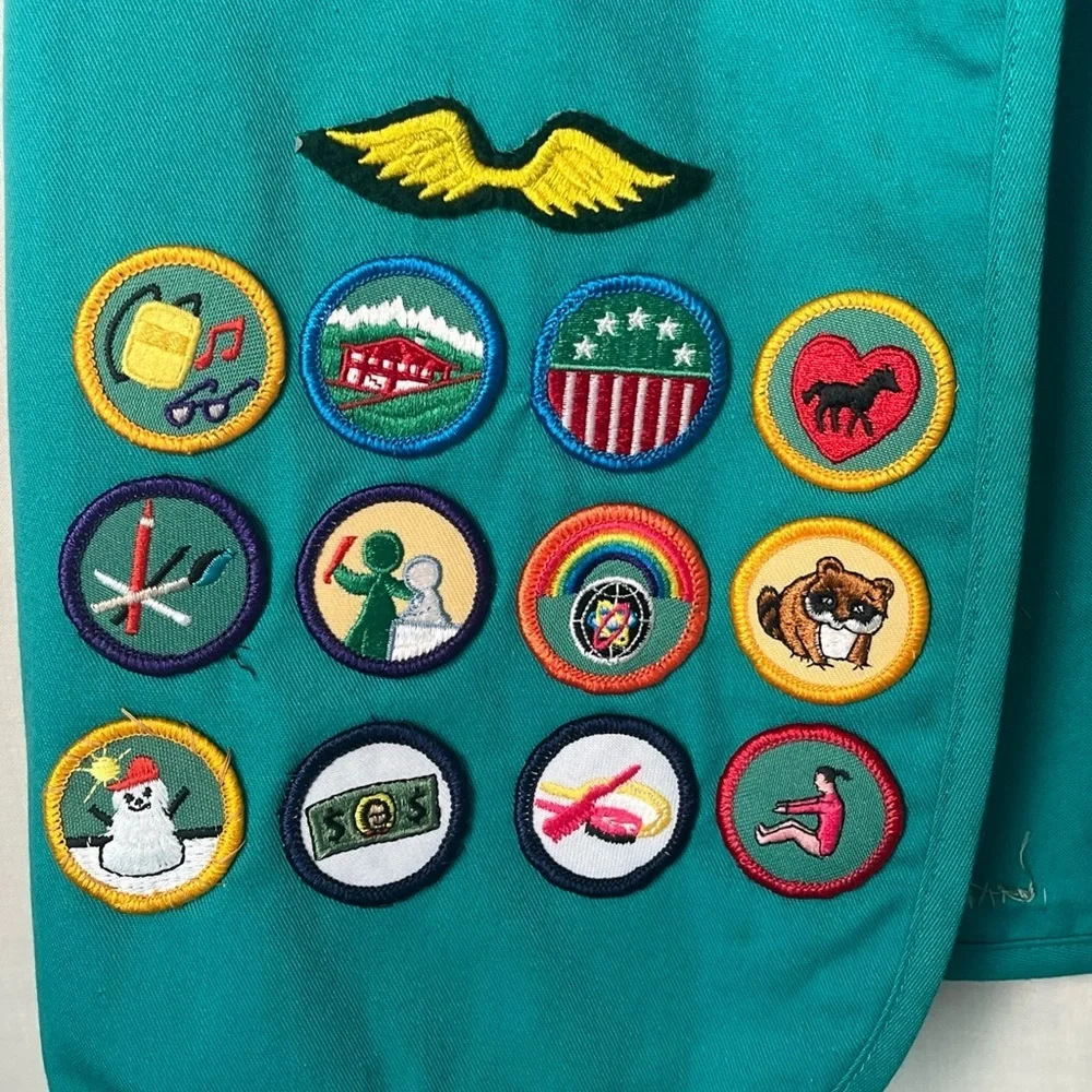 Vintage 90s Girl Scouts USA Badge Vest 1994-96 Honor Troop Patch Lot Union Tag